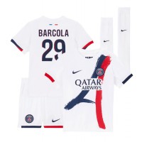 Camiseta Paris Saint-Germain Bradley Barcola #29 Segunda Equipación Replica 2024-25 para niños mangas cortas (+ Pantalones cortos)